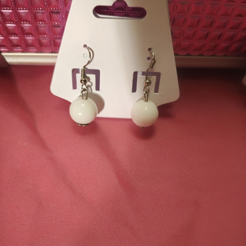 Elegant White Dangle Earrings